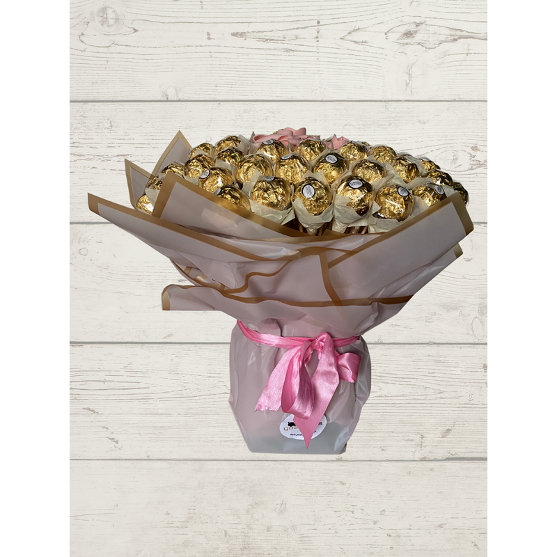Ferrero Rocher With Roses Hand-Tied Bouquet