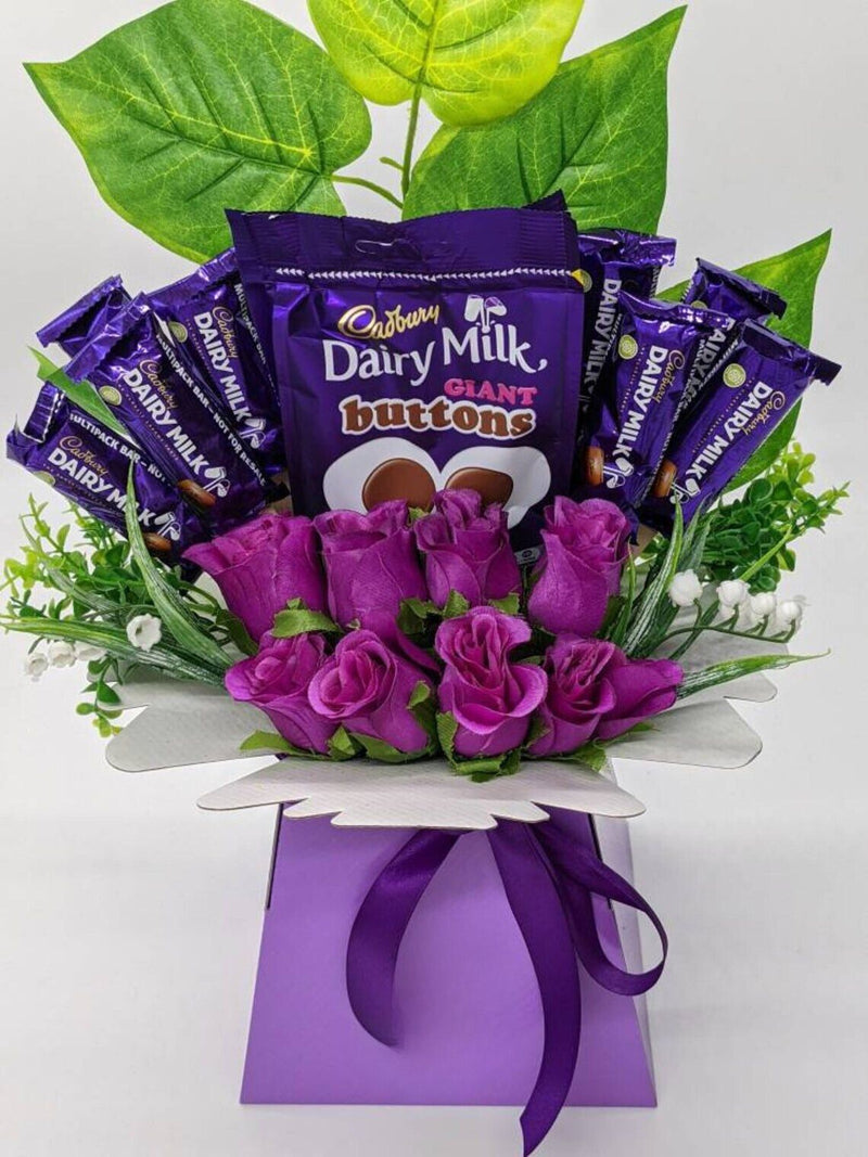 Purple Cadburys Dairy Milk & Silk Flowers Chocolate Bouquet