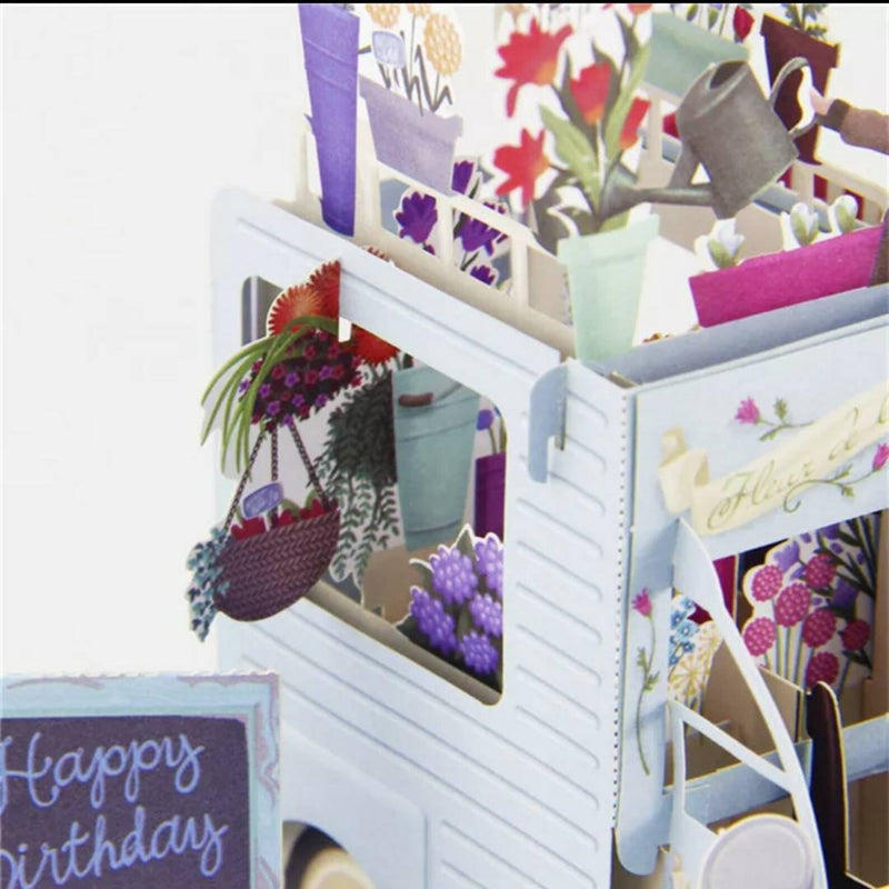 Happy Birthday Florist Flower 3D Pop-Up Greetings Birthday Card