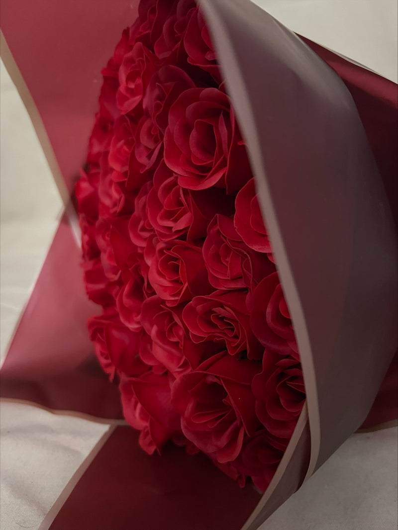 Beautiful Red Soap Roses Hand-Tied Bouquet