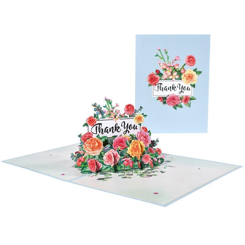 Thank You Floral 3D Pop Up Greetings Card