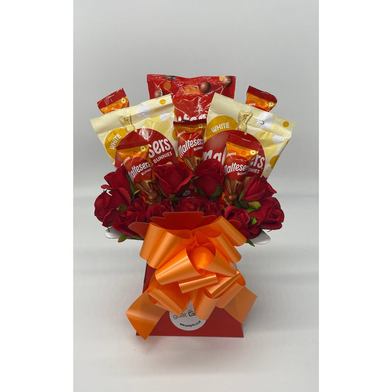 Maltesers With Silk Flowers Easter Chocolate Bouquet