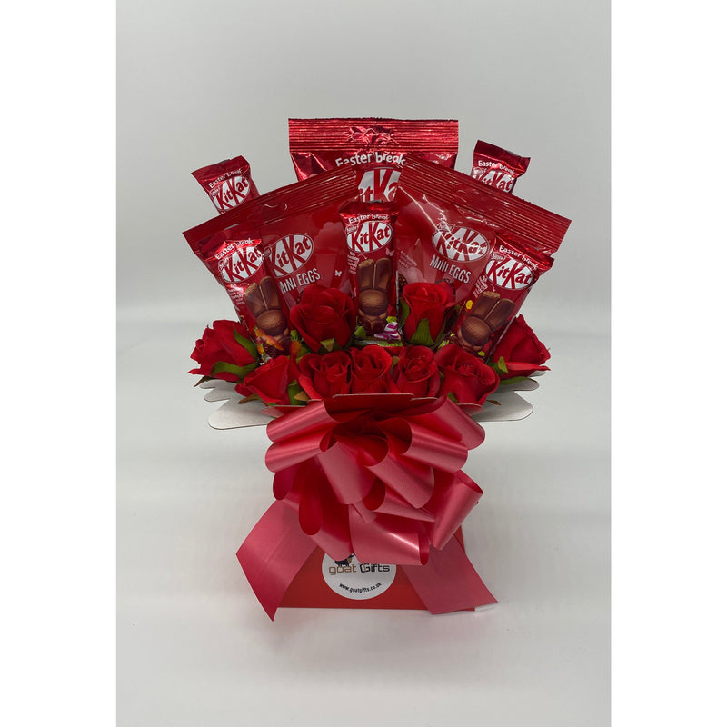 Kitkat With Silk Flowers Easter Chocolate Bouquet