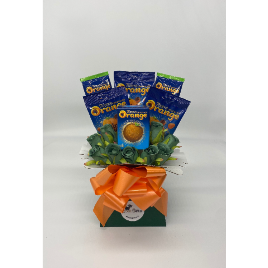Terry’s Chocolate Orange With Silk Flowers Easter Chocolate Bouquet