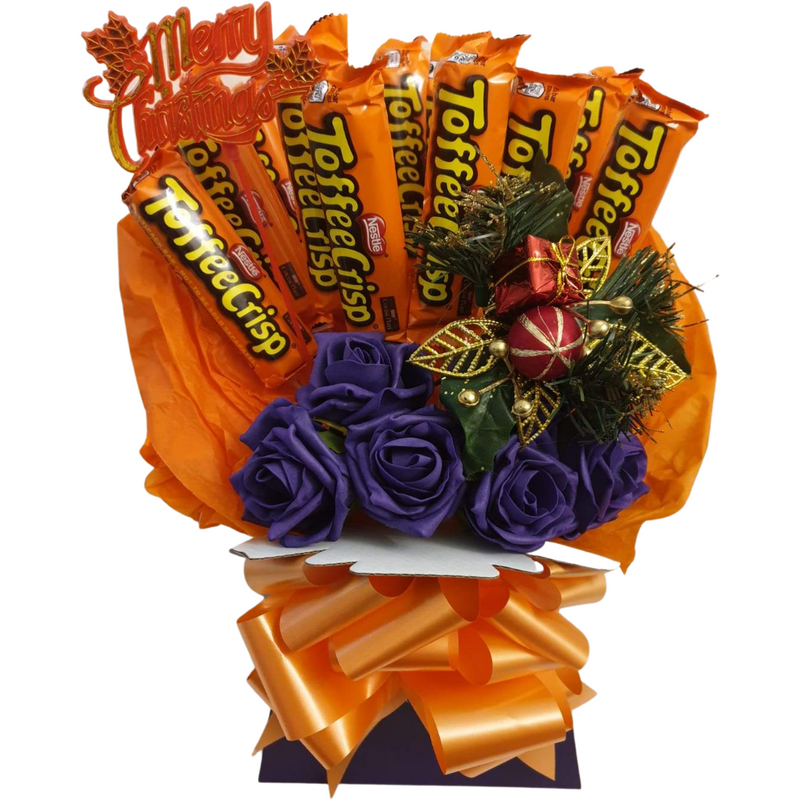 Christmas Toffee Crisp & Roses Bouquet