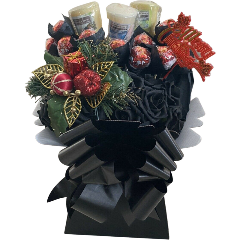 Black Christmas Lindt Lindor with Yankee Candle Bouquet