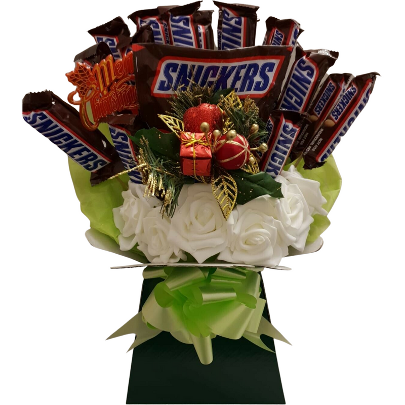 Christmas Snickers & Roses Bouquet