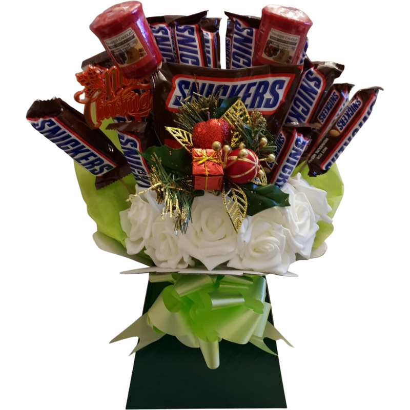 Christmas Snickers & Yankee Candle Bouquet