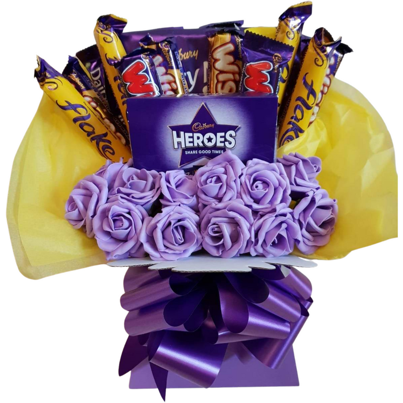 Cadbury’s Assorted Heroes Bouquet With Roses
