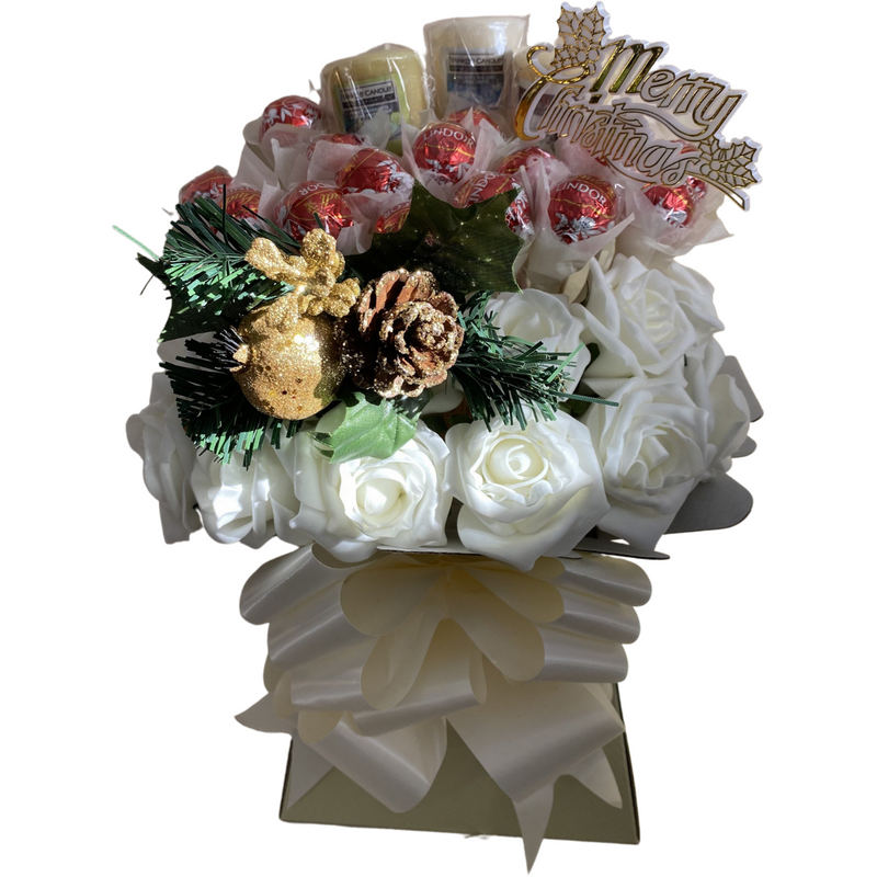 Cream Christmas Lindt Lindor & Yankee Candle Bouquet