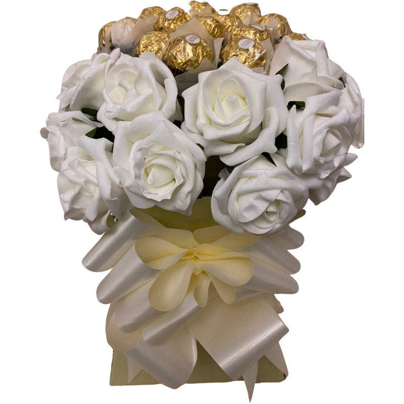 Cream Ferrero Rocher & Roses Bouquet