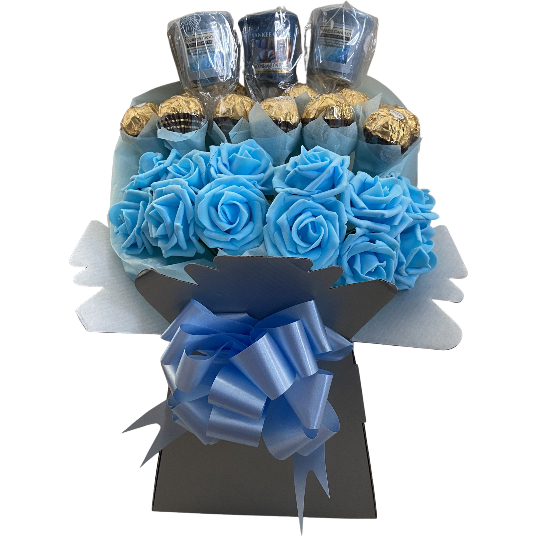 Light Blue Ferrero Rocher With Yankee Candle Bouquet – Goat Gifts