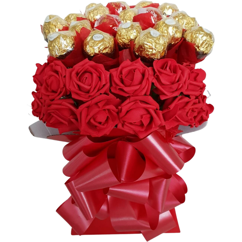 Red Ferrero Rocher & Lindt Lindor With Roses
