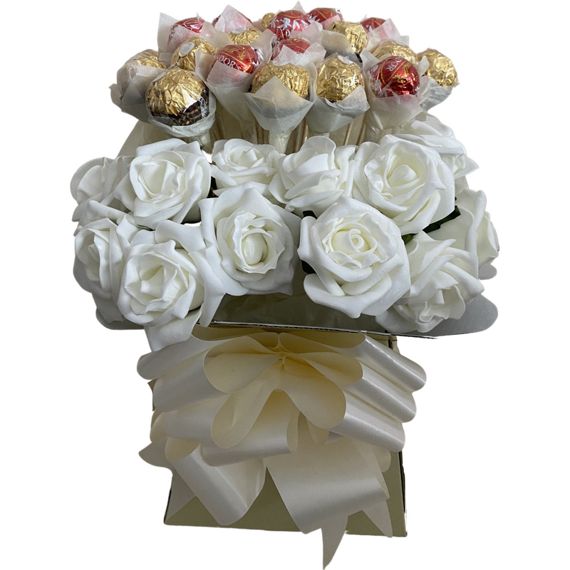 Cream Ferrero Rocher & Lindt Lindor With Roses