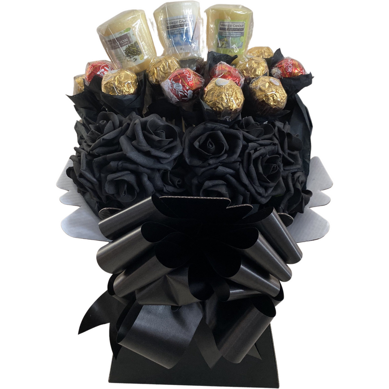 Black Ferrero Rocher & Lindt Lindor With Yankee Candle Bouquet