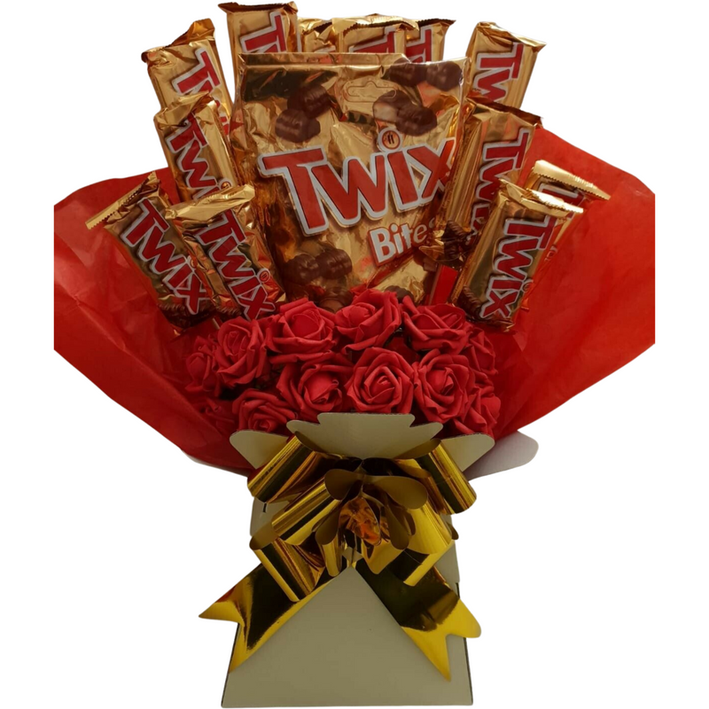 Twix Explosion With Roses Bouquet