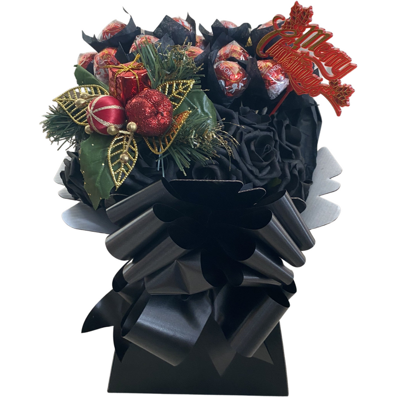 Black Christmas Lindt Lindor & Roses Bouquet