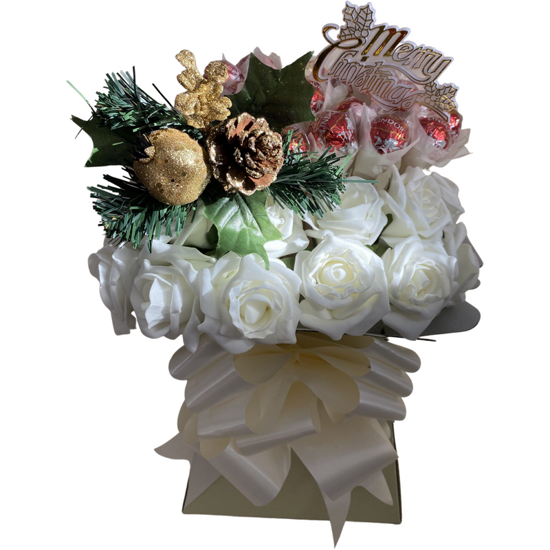 Cream Christmas Lindt Lindor & Roses Bouquet