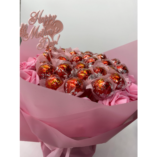 Mother’s Day Lindt Lindor Chocolate & Flowers Hand-Tied Bouquet Gift